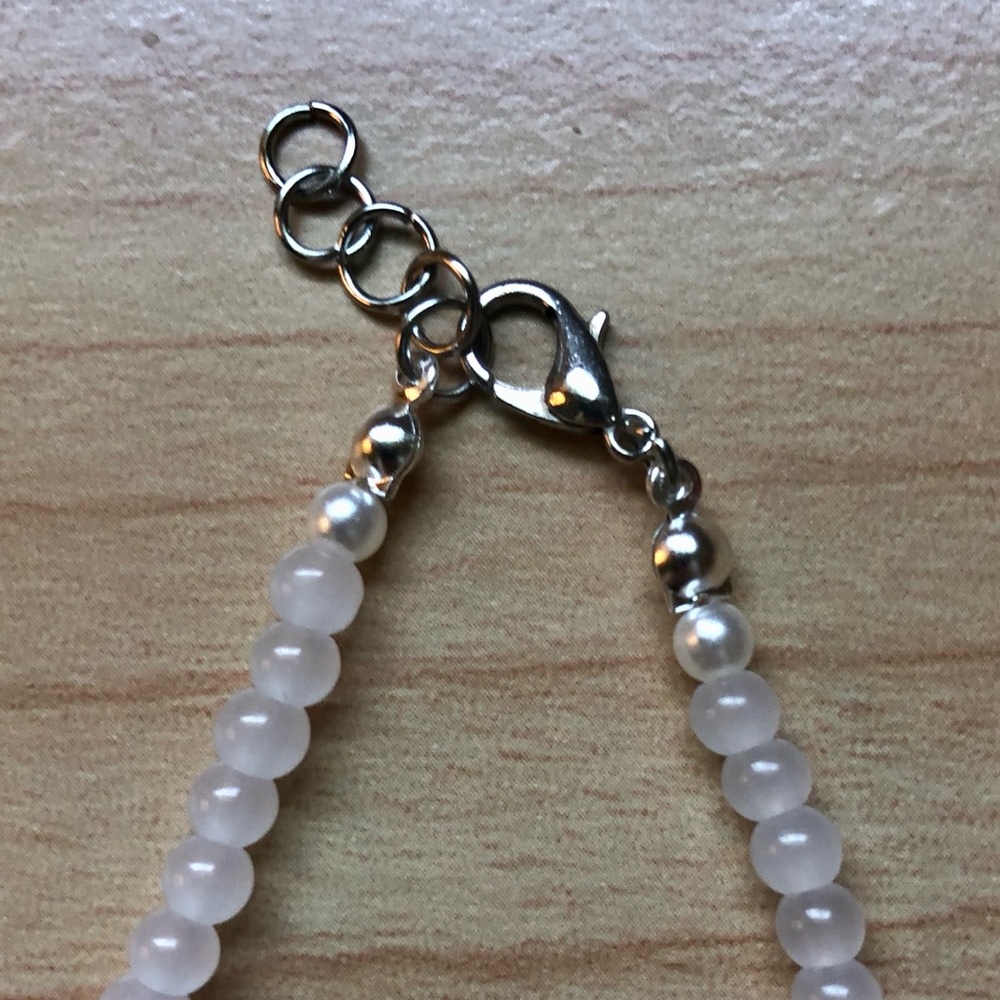NWT Handmade White Evil Eye Beaded Choker Necklace - Picture 3 of 6